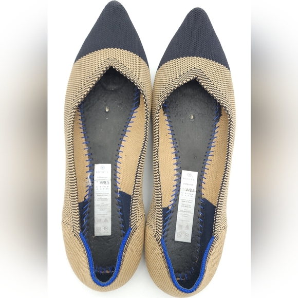 Rothy's THE POINT Pointed Toe Flats Limited Edition DUNE CAP TOE Size 8.5 - Picture 6 of 8